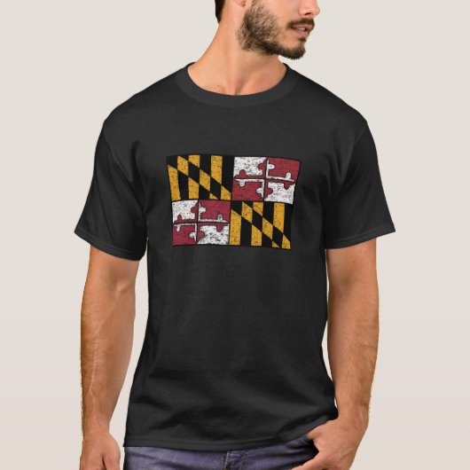 Maryland Flag T-shirt van het Man van de Koel - We (Voorkant)