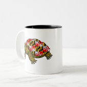 Maryland Flag Tortoise Tweekleurige Koffiemok (Voorkant links)