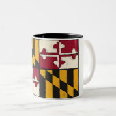 Maryland Flag Tweekleurige Koffiemok (Voorkant rechts)