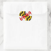 Maryland Flag Verenigde Staten Ronde Sticker (Tas)