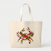 Maryland Flag Wavy Crab Grote Tote Bag (Voorkant)