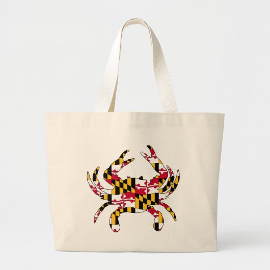 Maryland Flag Wavy Crab Grote Tote Bag (Voorkant)