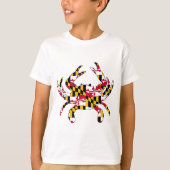 Maryland Flag Wavy Crab T-shirt (Voorkant)