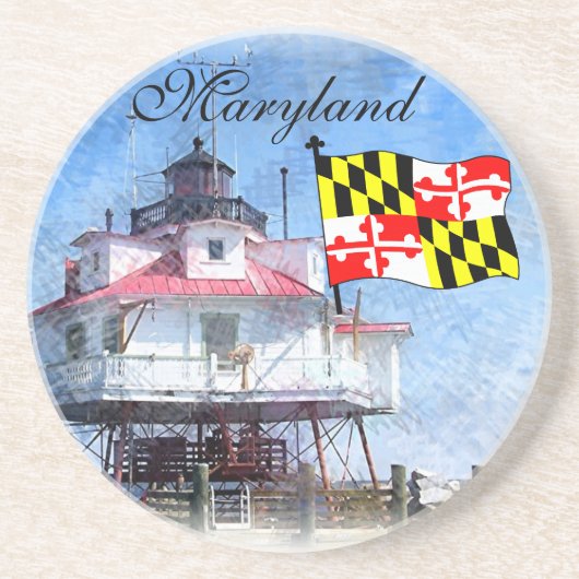 Maryland Flag Zandsteen Onderzetter (Voorkant)