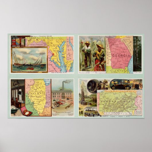 Maryland, Georgia, Illinois, Pennsylvania Poster (Voorkant)