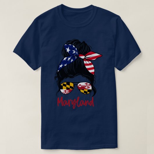 Maryland girl Messy bun American Girl Maryland Fla T-shirt (Design voorkant)