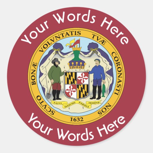 Maryland Great Seal Custom Sticker (Voorkant)