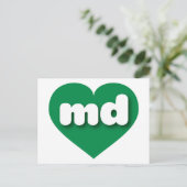 Maryland green hart - Ik hou van md Briefkaart (Staand voorkant)