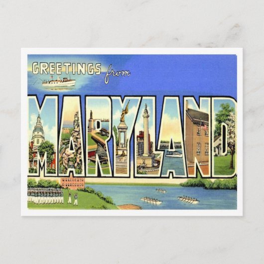 Maryland Greetings uit de VS Briefkaart (Voorkant)