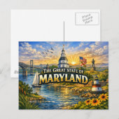 Maryland Groeten Ansichtkaart Briefkaart (Voorkant / Achterkant)