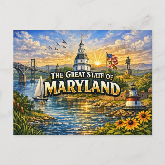 Maryland Groeten Ansichtkaart Briefkaart (Voorkant)