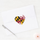 Maryland Hartsticker, Patriotische Maryland-vlag Hart Sticker (Envelop)