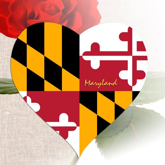Maryland Hartsticker, Patriotische Maryland-vlag Hart Sticker