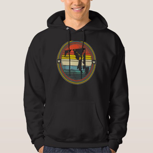 Maryland Hawaii Roots Origine State Map Retro Funn Hoodie (Voorkant)