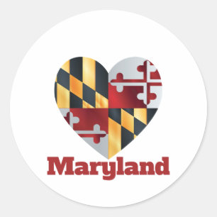 Maryland Heart Flag Ronde Sticker