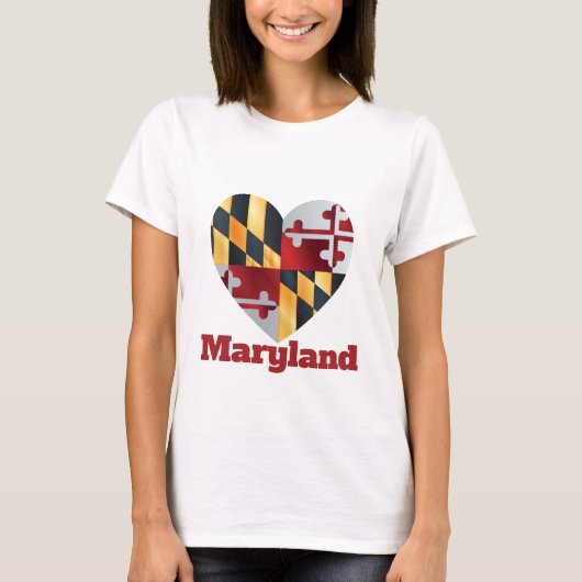 Maryland Heart Flag T-shirt (Voorkant)