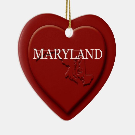 Maryland Heart Map kerstversiering Keramisch Ornament (Rechts)