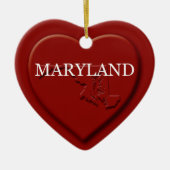 Maryland Heart Map kerstversiering Keramisch Ornament (Voorkant)