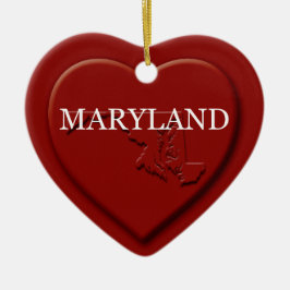 Maryland Heart Map kerstversiering Keramisch Ornament