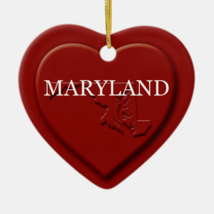 Maryland Heart Map kerstversiering Keramisch Ornament