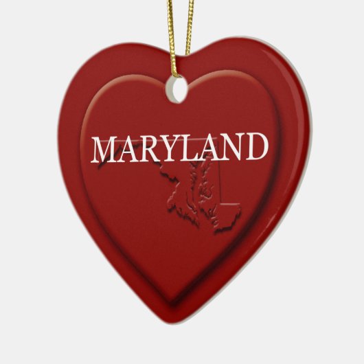 Maryland Heart Map kerstversiering Keramisch Ornament (Links)