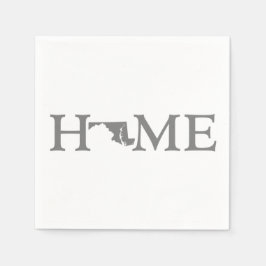 Maryland Home State Grey Word Art Paper Servetten