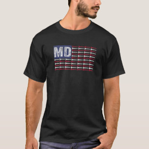 Maryland Home State MD American Flag Patriotic Gol T-shirt