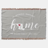 Maryland Home State Personalized Rustic Deken (Voorkant)