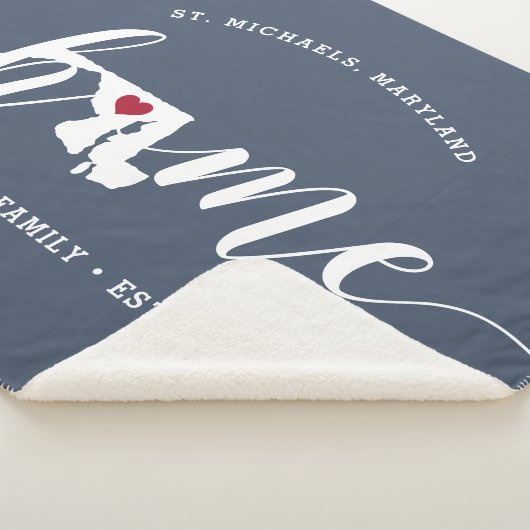 Maryland Home State Personalized Sherpa Deken (3/4)