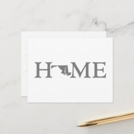 Maryland Home State Shaped Letter Gray Word Art Briefkaart