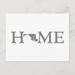 Maryland Home State Shaped Letter Gray Word Art Briefkaart
