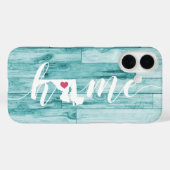 Maryland Home State Turquoise hout look Case-Mate iPhone Case (Achterkant (horizontaal))
