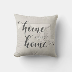 Maryland - Home Sweet Home burlap-look Kussen