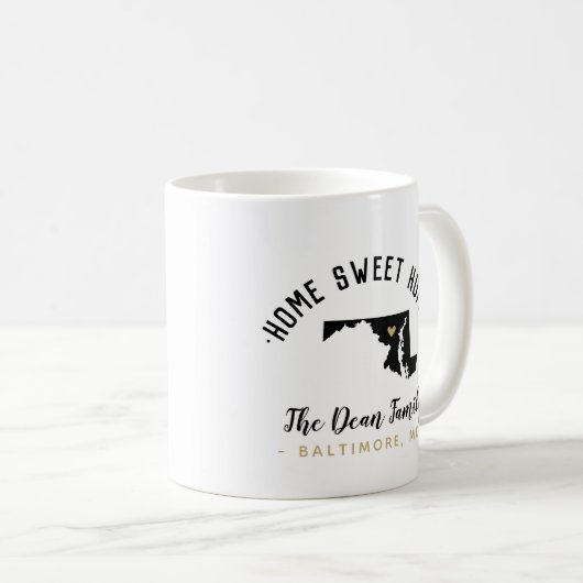 Maryland Home Sweet Home Familie Monogram Mok (Voorkant rechts)