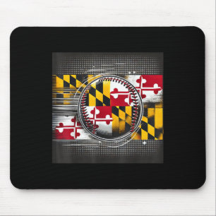 Maryland honkbalspeler ontwerp met staatsvlag AR Muismat
