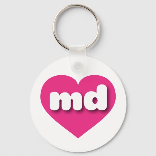 Maryland hot roze - Ik hou van melk Sleutelhanger (Voorkant)