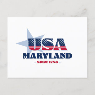 Maryland in rood, wit en blauw Briefkaart
