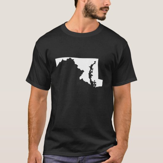 Maryland in wit en zwart t-shirt (Voorkant)