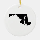 Maryland in zwart-wit keramisch ornament (Voorkant)