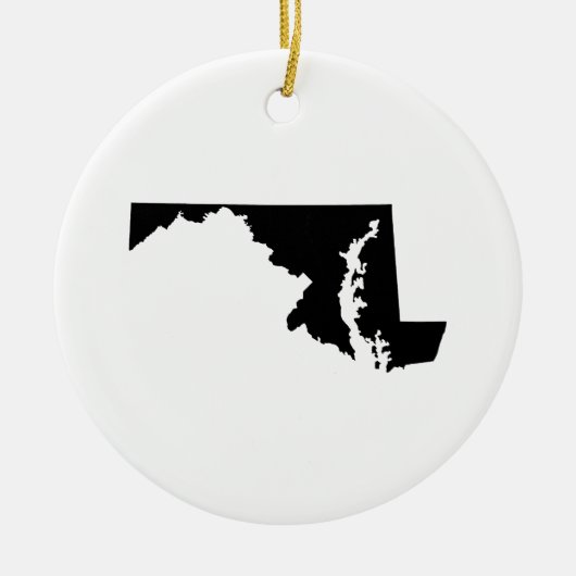 Maryland in zwart-wit keramisch ornament (Voorkant)