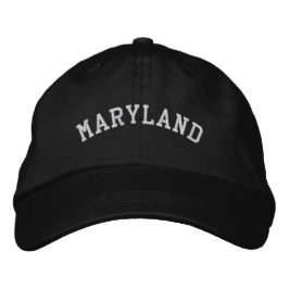 Maryland Ingeborduurd, verstelbaar Pet zwart