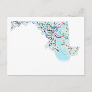 Maryland Interstate Map Briefkaart