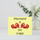 Maryland is voor Crabs Briefkaart (Staand voorkant)