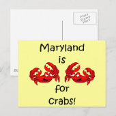 Maryland is voor Crabs Briefkaart (Voorkant / Achterkant)
