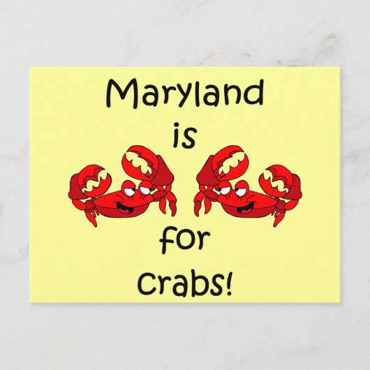 Maryland is voor Crabs Briefkaart (Voorkant)