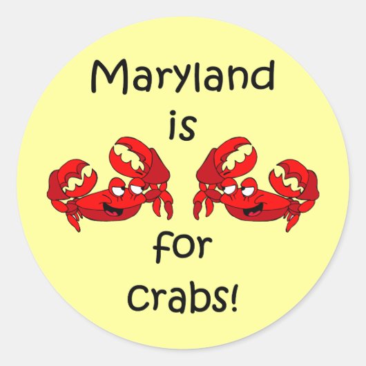 Maryland is voor Crabs Ronde Sticker (Voorkant)