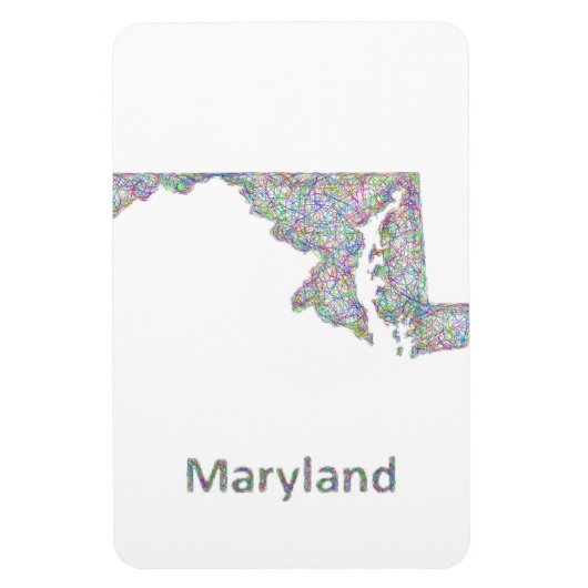 Maryland kaart magneet (Verticaal)