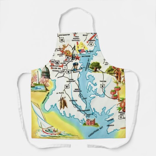Maryland Kaart Schort (Voorkant)