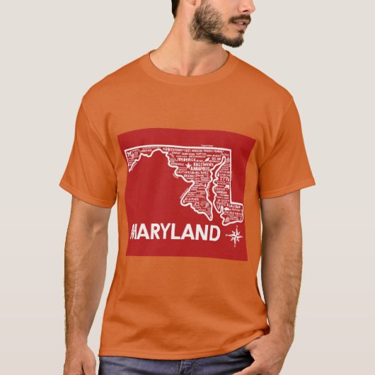 Maryland Kaart T-shirt (Voorkant)