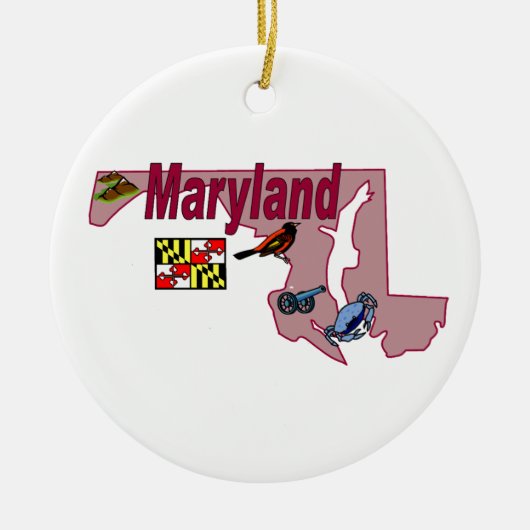 Maryland kerstboomversiering keramisch ornament (Voorkant)